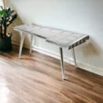 Silver Metal Writing Desk with Aluminum Base and Modern Design 11 Silver Metal Writing Desk with Aluminum Base and Modern Design