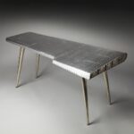 Silver Metal Writing Desk with Aluminum Base and Modern Design 17 Silver Metal Writing Desk with Aluminum Base and Modern Design