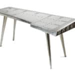Silver Metal Writing Desk with Aluminum Base and Modern Design 10 Silver Metal Writing Desk with Aluminum Base and Modern Design