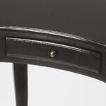 32 Inch Black Solid Wood Kidney Writing Desk With Drawer 9 32 Inch Black Solid Wood Kidney Writing Desk With Drawer