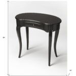 32 Inch Black Solid Wood Kidney Writing Desk With Drawer 10 32 Inch Black Solid Wood Kidney Writing Desk With Drawer