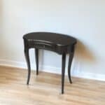 32 Inch Black Solid Wood Kidney Writing Desk With Drawer 6 32 Inch Black Solid Wood Kidney Writing Desk With Drawer