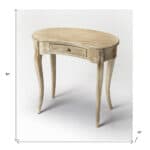Brown Solid Wood Kidney Writing Desk with Drawer 32 Inch