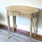 Brown Solid Wood Kidney Writing Desk with Drawer 32 Inch