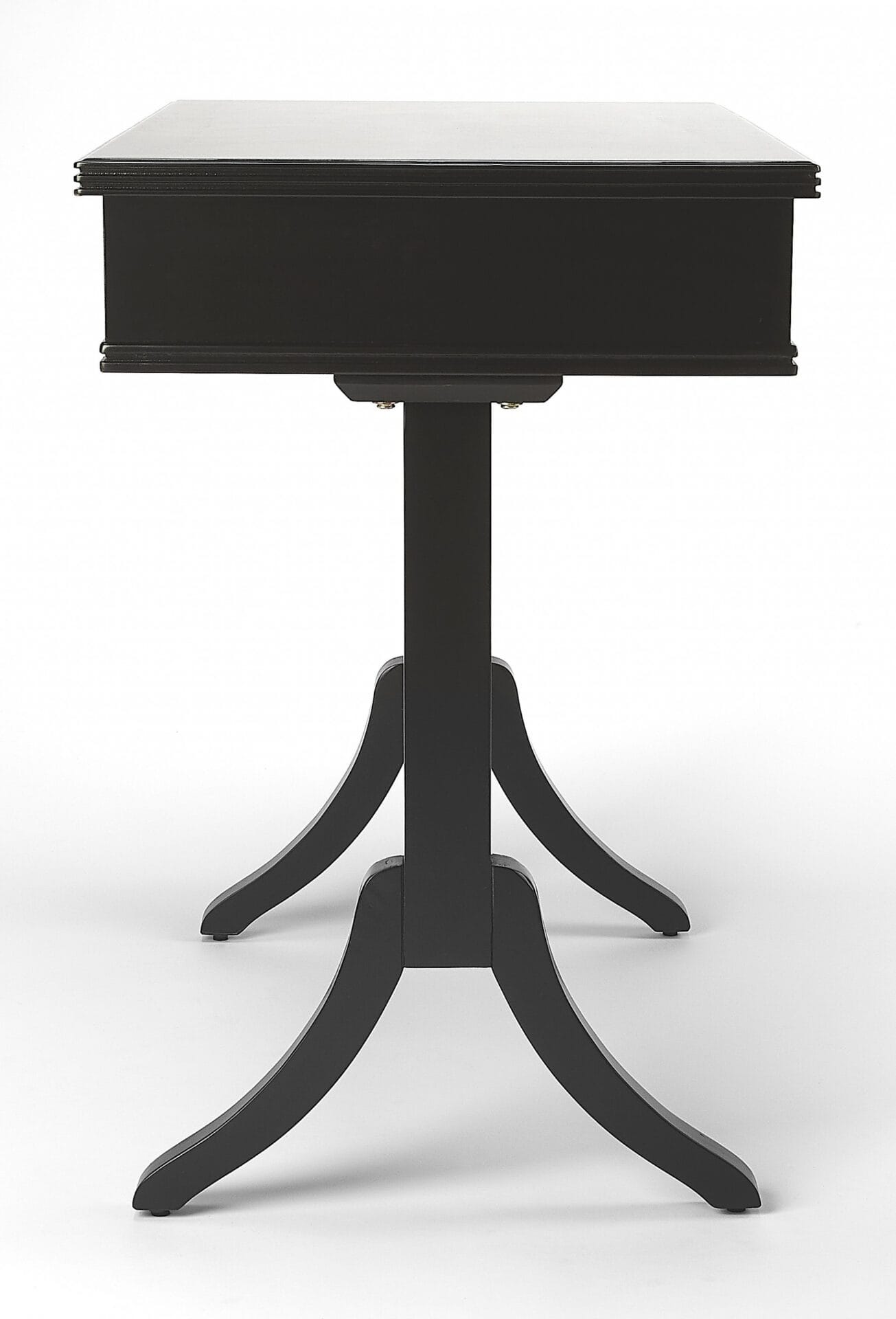 Acacia Pinewood Black Writing Desk With Drawer and Brass Handle 4 Acacia Pinewood Black Writing Desk With Drawer and Brass Handle - Image 4