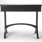 Acacia Pinewood Black Writing Desk With Drawer and Brass Handle 14 Acacia Pinewood Black Writing Desk With Drawer and Brass Handle