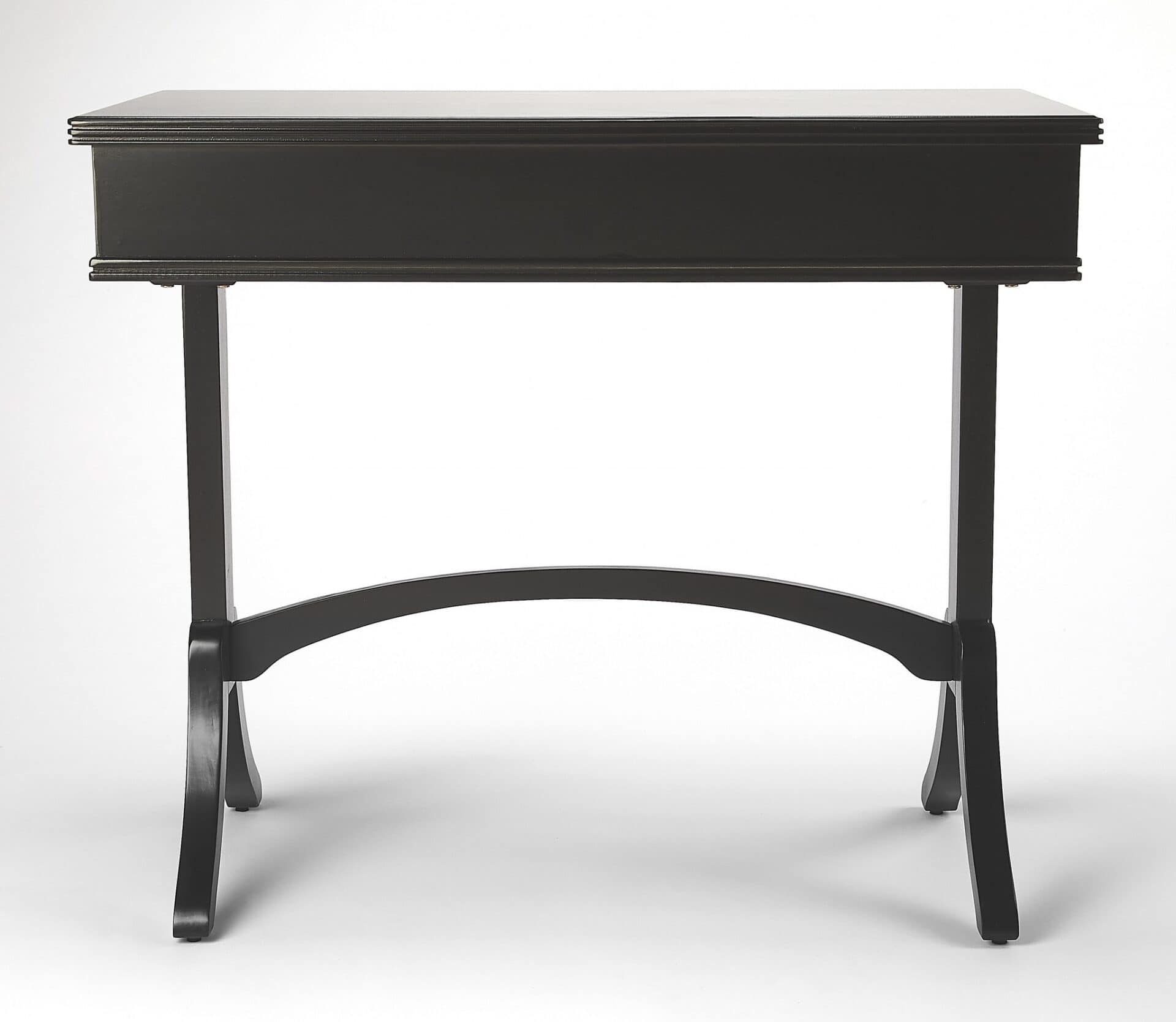 Acacia Pinewood Black Writing Desk With Drawer and Brass Handle 5 Acacia Pinewood Black Writing Desk With Drawer and Brass Handle - Image 5