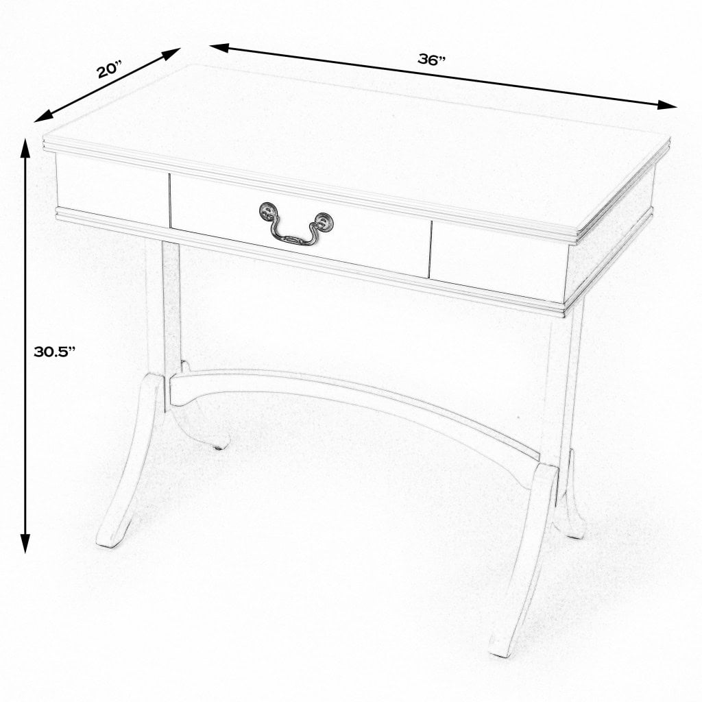 Acacia Pinewood Black Writing Desk With Drawer and Brass Handle 9 Acacia Pinewood Black Writing Desk With Drawer and Brass Handle - Image 9