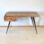 Rustic Brown and Black Mango Wood Writing Desk 54 Inch 9 Rustic Brown and Black Mango Wood Writing Desk 54 Inch