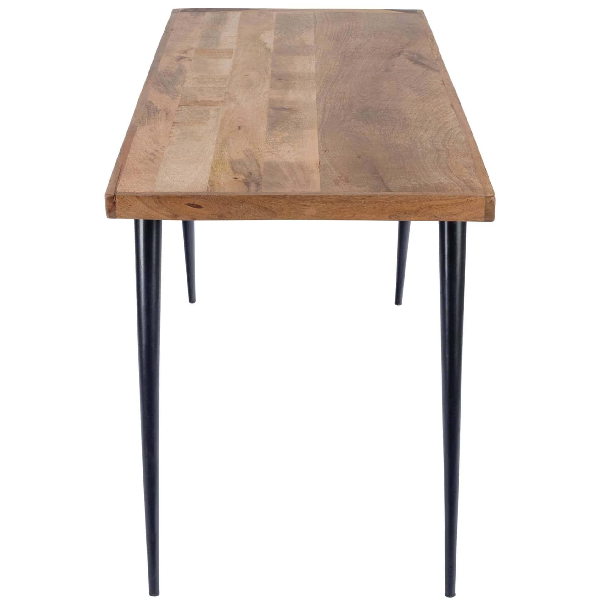 Rustic Brown and Black Mango Wood Writing Desk 54 Inch 5 Rustic Brown and Black Mango Wood Writing Desk 54 Inch - Image 5