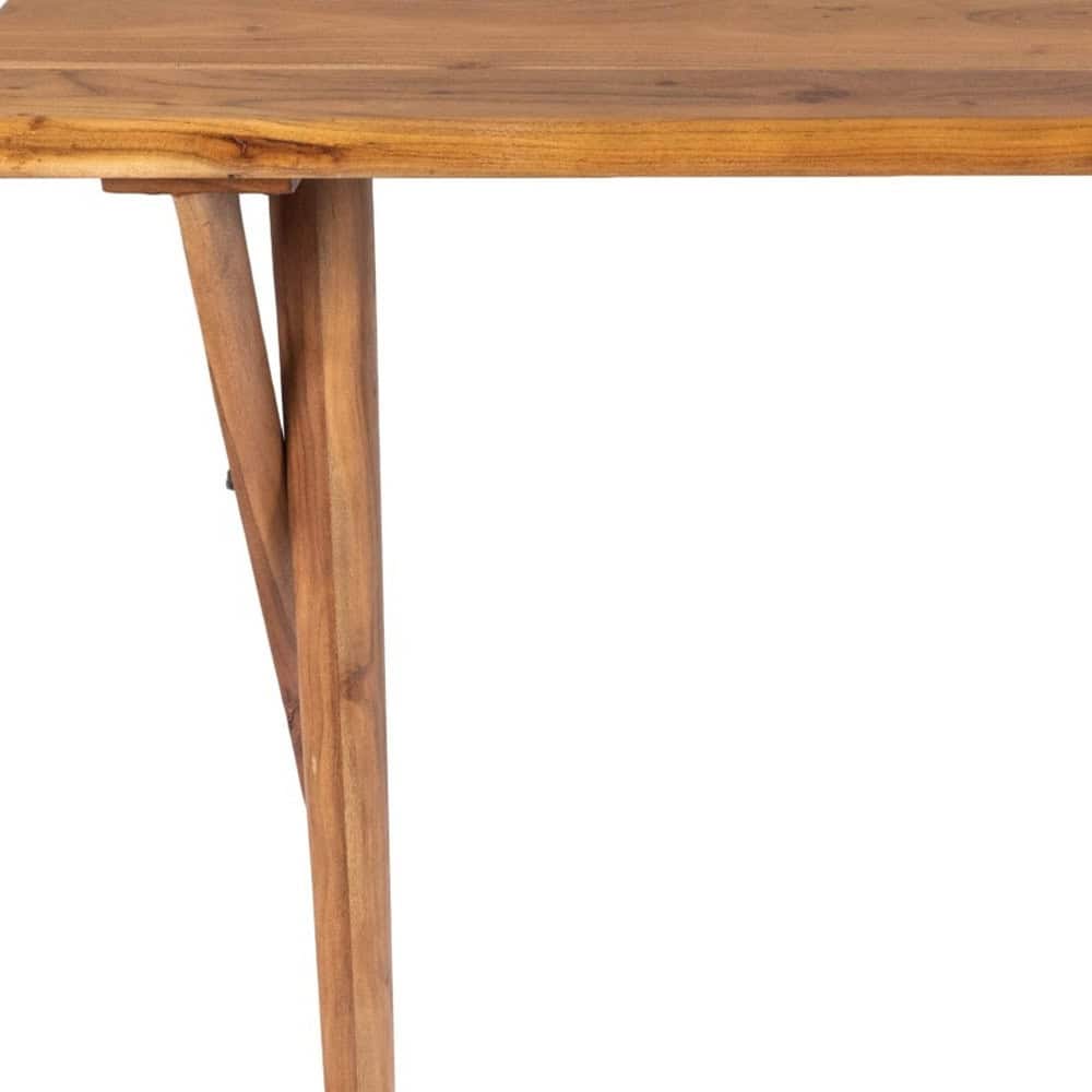 Brown Acacia Wood Writing Desk with Drawer Storage 9 Brown Acacia Wood Writing Desk with Drawer Storage - Image 9