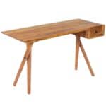 Brown Acacia Wood Writing Desk with Drawer Storage 12 Brown Acacia Wood Writing Desk with Drawer Storage