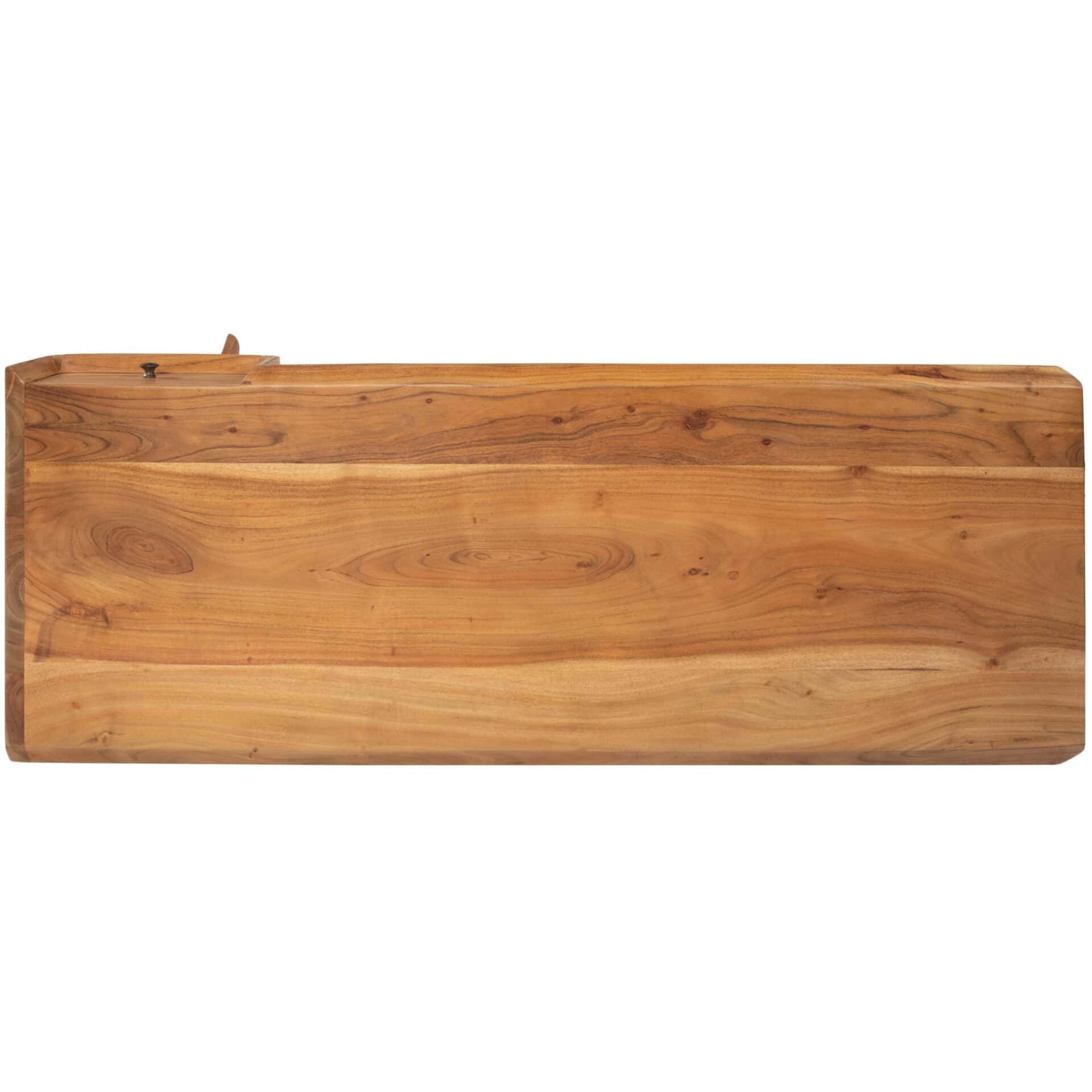 Brown Acacia Wood Writing Desk with Drawer Storage 6 Brown Acacia Wood Writing Desk with Drawer Storage - Image 6