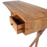 Brown Acacia Wood Writing Desk with Drawer Storage 17 Brown Acacia Wood Writing Desk with Drawer Storage