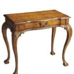 Brown Rubberwood Writing Desk with Drawer for Home Office