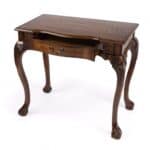 Brown Rubberwood Writing Desk with Drawer for Home Office