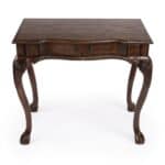 Brown Rubberwood Writing Desk with Drawer for Home Office