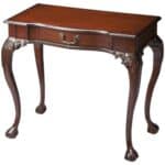 Dark Brown 35 Inch Rubberwood Writing Desk with Drawer 8 Dark Brown 35 Inch Rubberwood Writing Desk with Drawer