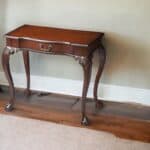 Dark Brown 35 Inch Rubberwood Writing Desk with Drawer 7 Dark Brown 35 Inch Rubberwood Writing Desk with Drawer