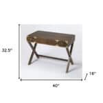 Dark Brown Mango Wood Writing Desk With Three Drawers 6 Dark Brown Mango Wood Writing Desk With Three Drawers