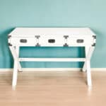White Solid Wood Writing Desk with Three Drawers 46 Inch 9 White Solid Wood Writing Desk with Three Drawers 46 Inch