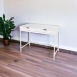 White Solid Wood Writing Desk with Two Drawers 8 White Solid Wood Writing Desk with Two Drawers