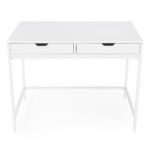 White Solid Wood Writing Desk with Two Drawers 10 White Solid Wood Writing Desk with Two Drawers