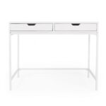 White Solid Wood Writing Desk with Two Drawers 12 White Solid Wood Writing Desk with Two Drawers