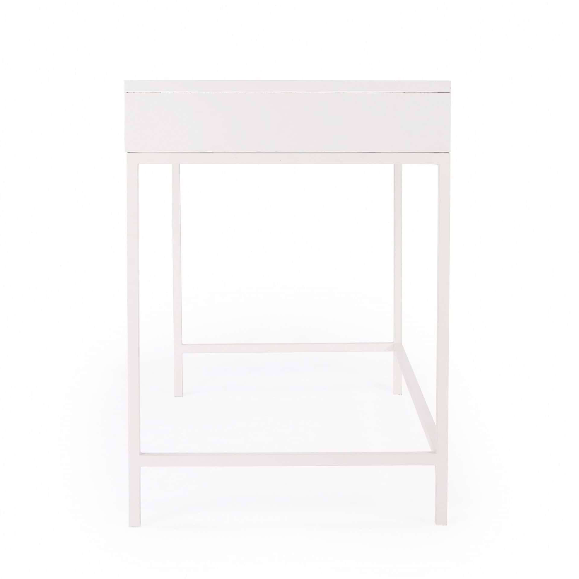 White Solid Wood Writing Desk with Two Drawers 6 White Solid Wood Writing Desk with Two Drawers - Image 6