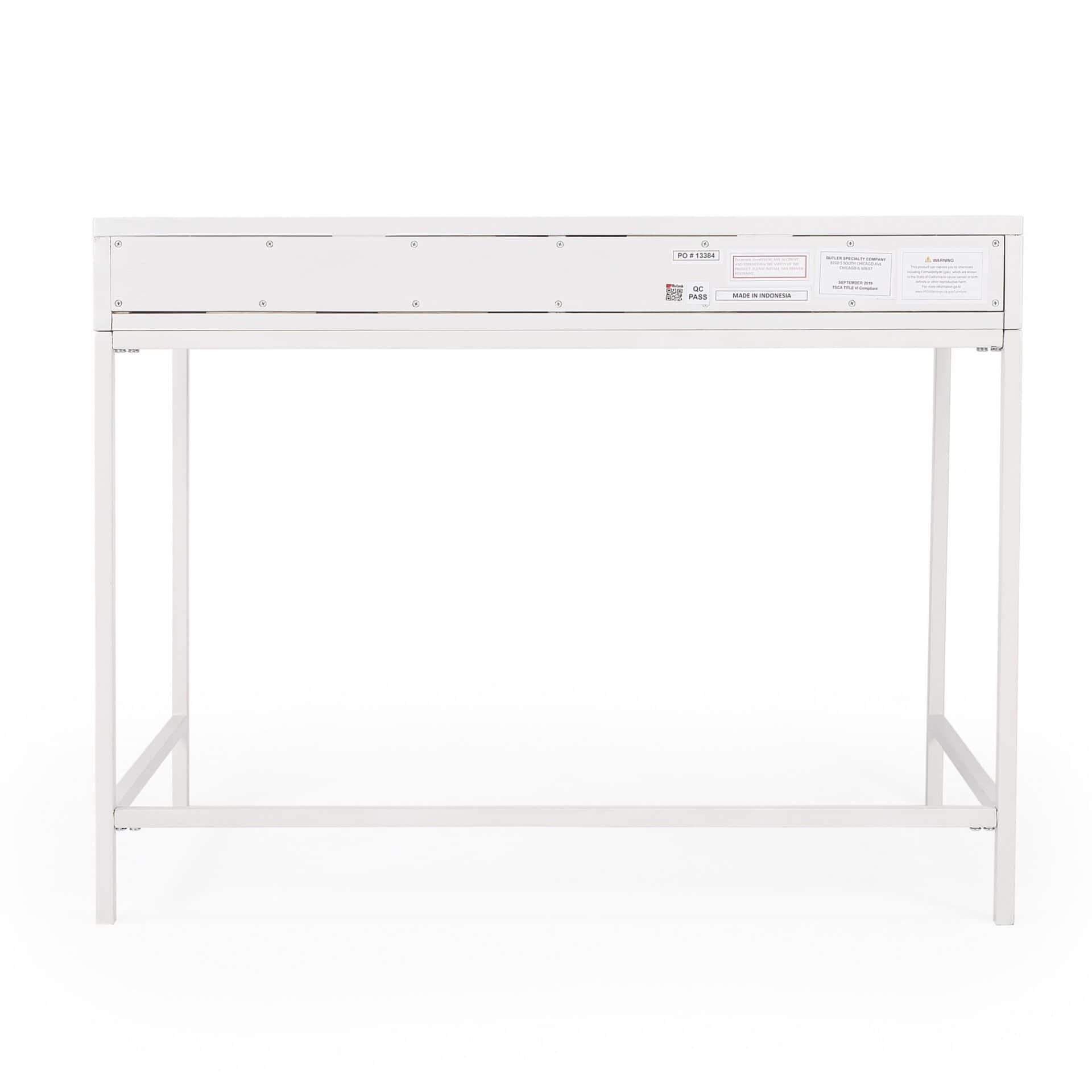 White Solid Wood Writing Desk with Two Drawers 7 White Solid Wood Writing Desk with Two Drawers - Image 7