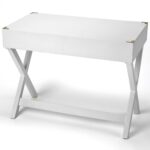 White Mango Wood Writing Desk with Three Drawers for Offices 6 White Mango Wood Writing Desk with Three Drawers for Offices