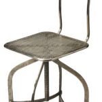 18 Inch Wood Brown Iron Swivel Modern Side Chair 8 18 Inch Wood Brown Iron Swivel Modern Side Chair
