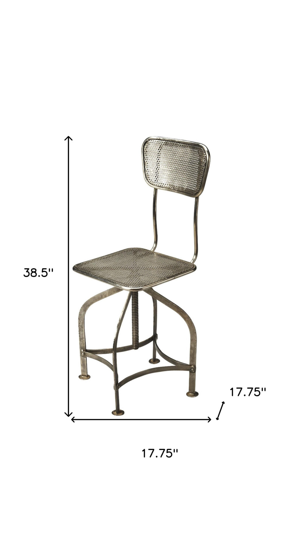 18 Inch Wood Brown Iron Swivel Modern Side Chair 7 18 Inch Wood Brown Iron Swivel Modern Side Chair - Image 7
