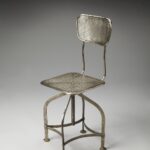 18 Inch Wood Brown Iron Swivel Modern Side Chair 12 18 Inch Wood Brown Iron Swivel Modern Side Chair