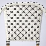 White And Brown Faux Rattan Indoor/Outdoor Dining Chair