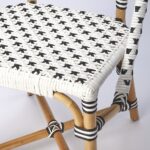 White And Brown Faux Rattan Indoor/Outdoor Dining Chair