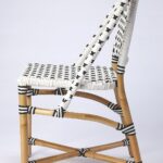 White And Brown Faux Rattan Indoor/Outdoor Dining Chair