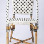 White And Brown Faux Rattan Indoor/Outdoor Dining Chair