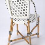 White And Brown Faux Rattan Indoor/Outdoor Dining Chair