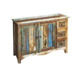 Solid Wood Brown Green Gray Sideboard with Drawers and Doors 8 Solid Wood Brown Green Gray Sideboard with Drawers and Doors