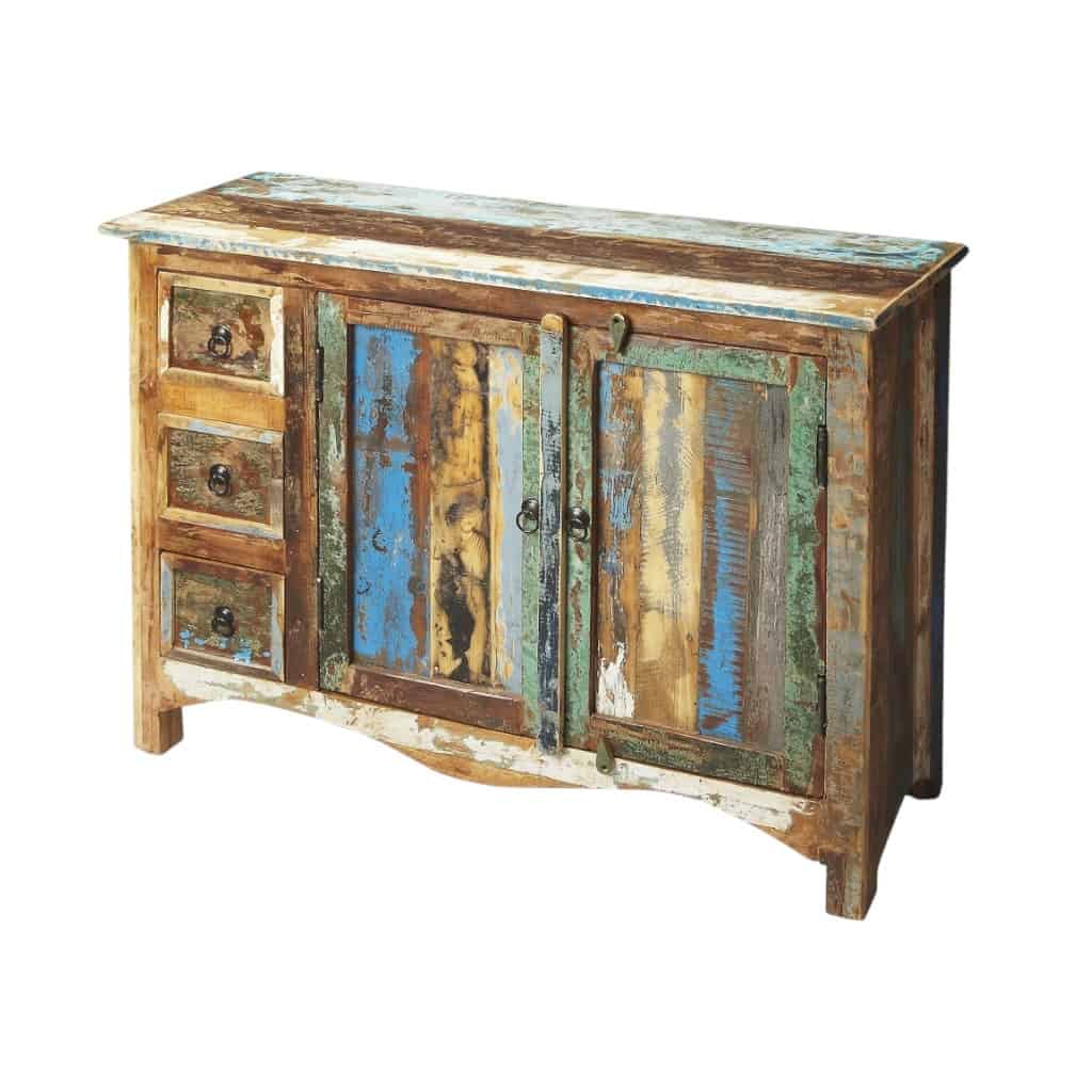 Solid Wood Brown Green Gray Sideboard with Drawers and Doors 3 Solid Wood Brown Green Gray Sideboard with Drawers and Doors - Image 3