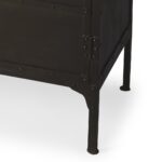 Black Rustic Industrial Iron Sideboard Cabinet with Four Doors