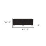 Black Rustic Industrial Iron Sideboard Cabinet with Four Doors