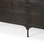 Black Rustic Industrial Iron Sideboard Cabinet with Four Doors