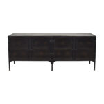 Black Rustic Industrial Iron Sideboard Cabinet with Four Doors