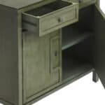 Green Solid Wood Sideboard with Drawers and Shelves