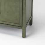 Green Solid Wood Sideboard with Drawers and Shelves