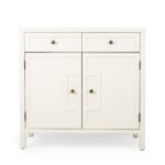 Transitional Style White Solid Wood Sideboard with Two Drawers and Doors 10 Transitional Style White Solid Wood Sideboard with Two Drawers and Doors