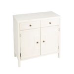 Transitional Style White Solid Wood Sideboard with Two Drawers and Doors 12 Transitional Style White Solid Wood Sideboard with Two Drawers and Doors