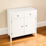 Transitional Style White Solid Wood Sideboard with Two Drawers and Doors 11 Transitional Style White Solid Wood Sideboard with Two Drawers and Doors